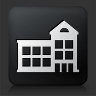 Black Square Button with Building Icon N12