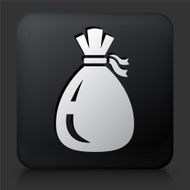 Black Square Button with Santa&#039;s Toy Bag