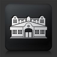 Black Square Button with Building Icon N13