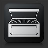 Black Square Button with Tea Icon