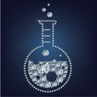 Chemistry flask made up a lot of diamonds N2