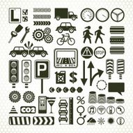 stencil road traffic infographic icons N2