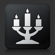 Black Square Button with Candle Holder