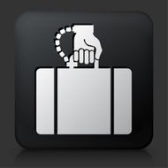 Black Square Button with Briefcase &amp; Handcuffs Icon