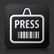 Black Square Button with Press Tag Icon