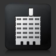 Black Square Button with Building Icon N14