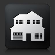 Black Square Button with House Icon N4