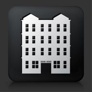 Black Square Button with Building Icon N17