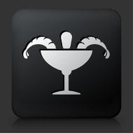 Black Square Button with Shrimp Cocktail Icon