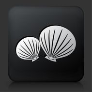 Black Square Button with Clams Icon