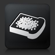 Black Square Button with Cavier Icon