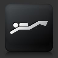 Black Square Button with Scuba Diver Icon