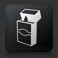 Black Square Button with Crayon Icon