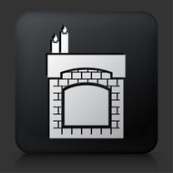Black Square Button with Fireplace N2