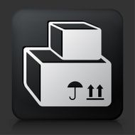 Black Square Button with Delivery Boxes Icon