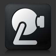 Black Square Button with Webcam Icon