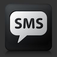 Black Square Button with Instant Message Icon