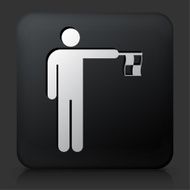 Black Square Button with Referee Icon