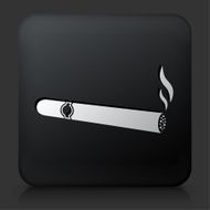 Black Square Button with Cigarette Smoking Icon