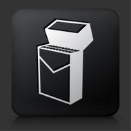 Black Square Button with Cigarette Pack Icon