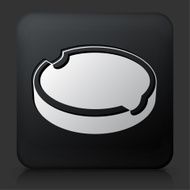 Black Square Button with Cigarette Ashtray Icon