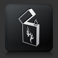 Black Square Button with Cigarette Lighter Icon