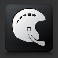 Black Square Button with Sports Helmet