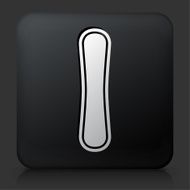 Black Square Button with Snowboard