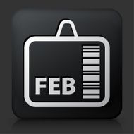 Black Square Button with FEB Badge