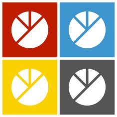 Pie Chart icon on square buttons - SquareSeries N2
