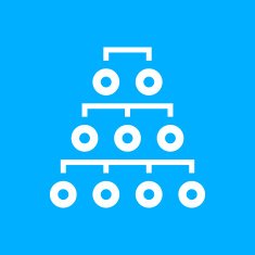 Organization Chart icon on a blue background - SmoothSeries N2