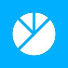 Pie Chart icon on a blue background - SmoothSeries N2