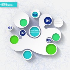 Infographic template with organic shape and circle labels