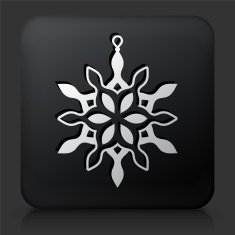 Black Square Button with Christmas Decoration Icon N11