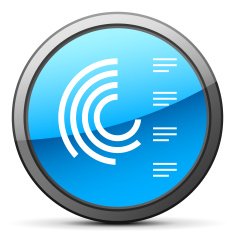 Radial Chart icon on a round button - Bright Series N2