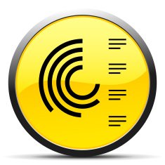 Radial Chart icon on a round button - Curve Series N2