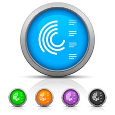 Radial Bar Chart icon on round buttons - Gloss Series N2