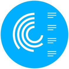 Radial Chart icon on a round button - Round Series N2