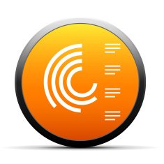 Radial Chart icon on a round button - Simple Series N2