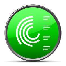 Radial Chart icon on a round button - Slender Series N2