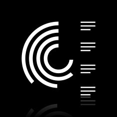 Radial Chart icon on a black background - White Series N2