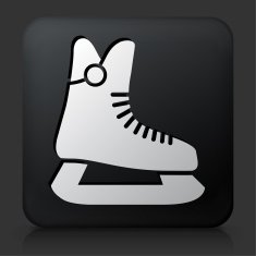 Black Square Button with Ice Skates N2