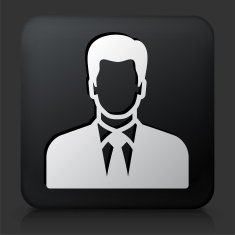 Black Square Button with Male Face N3