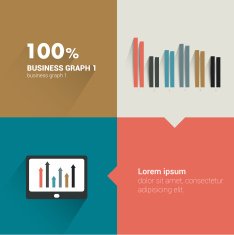 Square flat infographic template N2