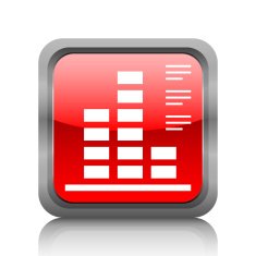 Bar Graph icon on a square button N107
