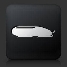 Black Square Button with Bobsleigh