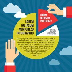 Human Hands with Pie Chart - Infographic Business Concept N2