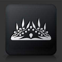 Black Square Button with Crown Icon N2