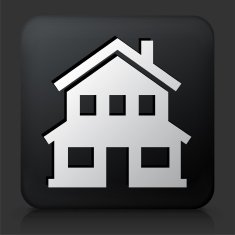 Black Square Button with Home Icon