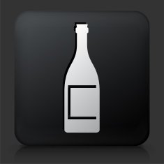 Black Square Button with Alcohol Bottle N2